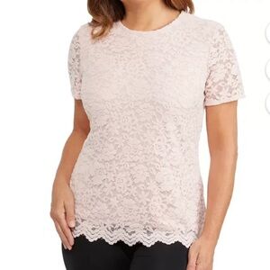 NWOT pink lace top